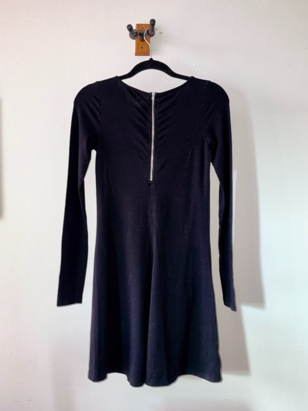 Express • Black Long Sleeve Shift T-shirt Dress - Picture 3 of 6
